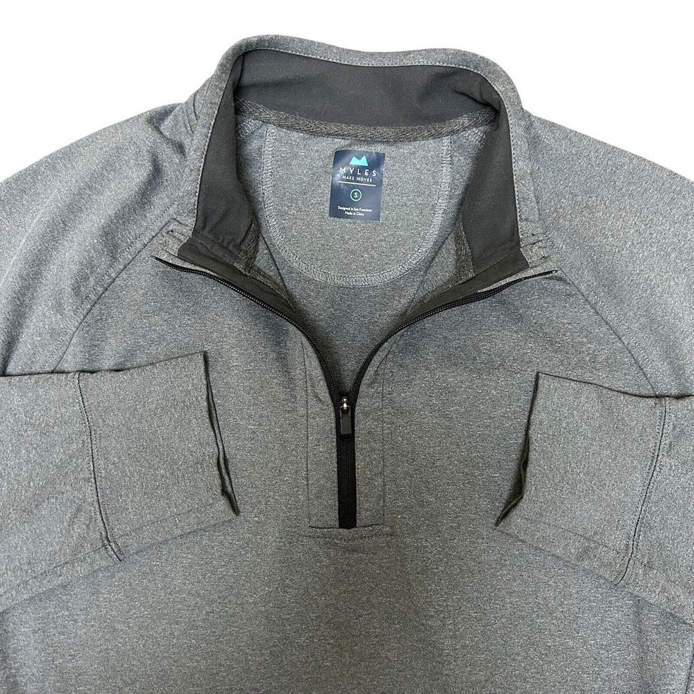 Myles Makes Moves Quarter‎ 1/4 Zip Pullover Mens Small Gray